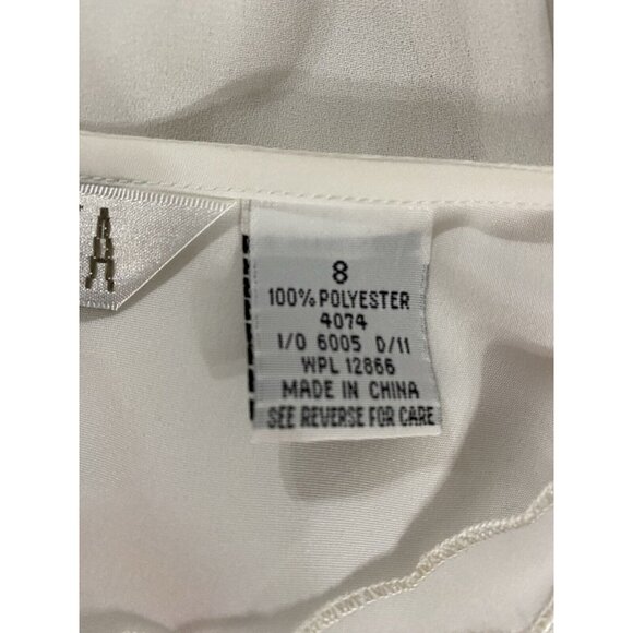 Sellecca Women Size 8 Blouse Dressy Embroidery Cut Out Fabric Button - Picture 5 of 10